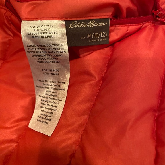 Eddie Bauer Kids Bright Red/Pink Ombré Reversible Puffer Coat M (10-12) - Picture 4 of 13